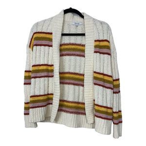 Madewell Striped Diaz Rainbow Open Cardigan size XS